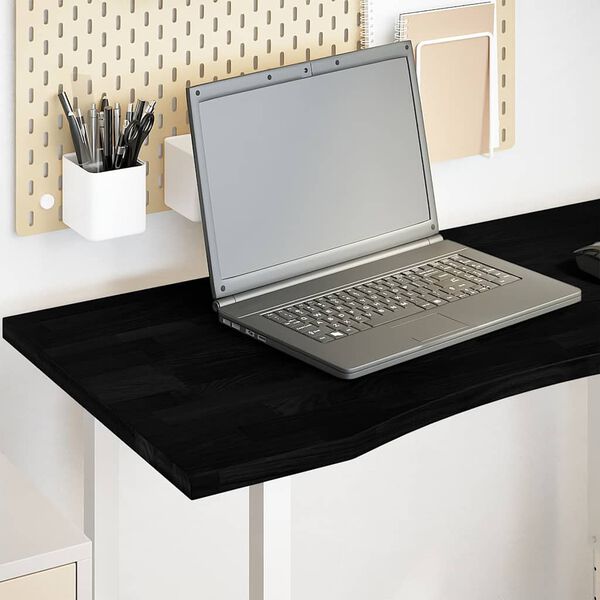 vidaXL Dessus de bureau marron fonc&eacute; bois ch&ecirc;ne massif rectangulaire
