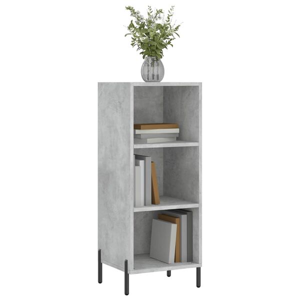 vidaXL Buffet gris b&eacute;ton 34,5x32,5x90 cm bois d'ing&eacute;nierie