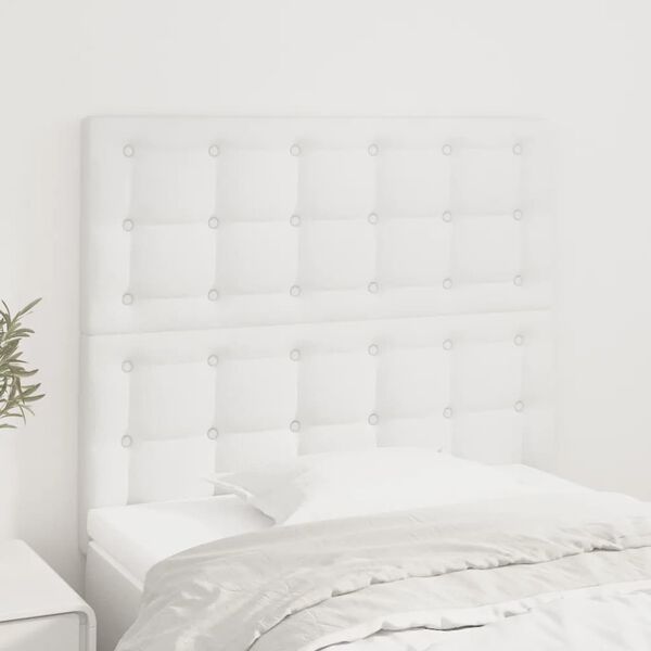 vidaXL T&ecirc;te de lit blanche 90 x 5 x 118/128 cm similicuir