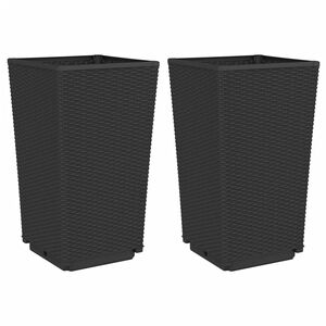 vidaXL Jardini&egrave;res 2 pcs noir 32,5x32,5x57 cm polypropyl&egrave;ne