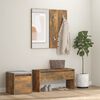 vidaXL Ensemble de meubles de couloir Ch&ecirc;ne fum&eacute; Bois d'ing&eacute;nierie
