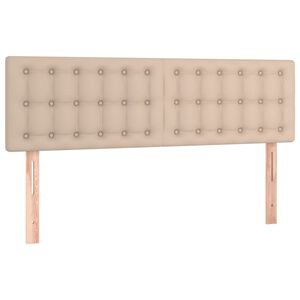 vidaXL T&ecirc;tes de lit Cappuccino 144x5x78/88 cm Similicuir