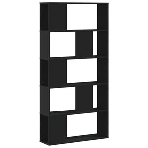 vidaXL Biblioth&egrave;que 5 niveaux noir 80,5x23,5x162,5 cm bois ing&eacute;nierie