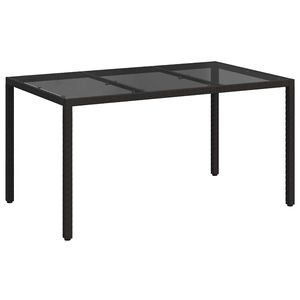 vidaXL Table de Jardin Noir 150 x 90 x 75 cm polyrotin