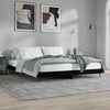 vidaXL Cadre de lit sans matelas noir 200x200 cm bois d'ing&eacute;nierie