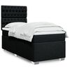 vidaXL Sommier &agrave; lattes de lit avec matelas Noir 90x190 cm Tissu