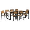 vidaXL Ensemble de salle &agrave; manger pour jardin 9 pcs Noir