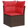 vidaXL Salon de jardin avec coussins 5pcs marron r&eacute;sine tress&eacute;e acacia