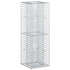 vidaXL Lit sur&eacute;lev&eacute; gabion 50 x 50 x 150 cm Acier galvanis&eacute; Argent&eacute;