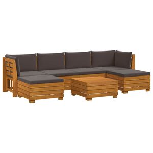 vidaXL 7 pc Ensemble de canap&eacute;s d'ext&eacute;rieur Bois d'Acacia Massif