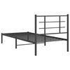 vidaXL Cadre de lit m&eacute;tal sans matelas avec t&ecirc;te de lit noir 90x200 cm