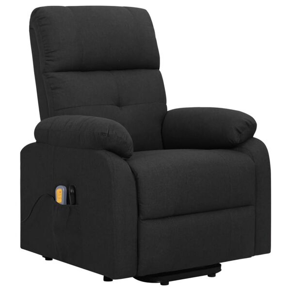 vidaXL Fauteuil de massage Noir Tissu