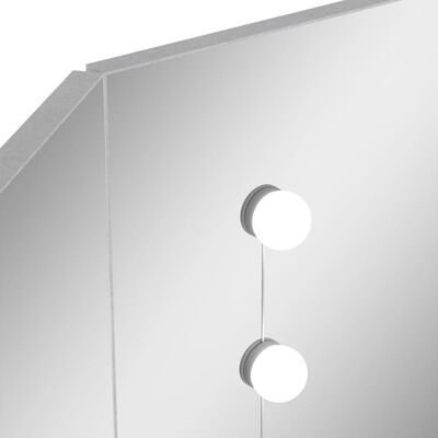 vidaXL Coiffeuse d'angle avec LED Gris béton 111x54x141,5 cm