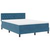 vidaXL Lit &agrave; ressort LED Bleu fonc&eacute; 140 x 190 cm Velours