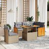 vidaXL Salon de jardin avec coussins 6 pcs beige r&eacute;sine tress&eacute;e