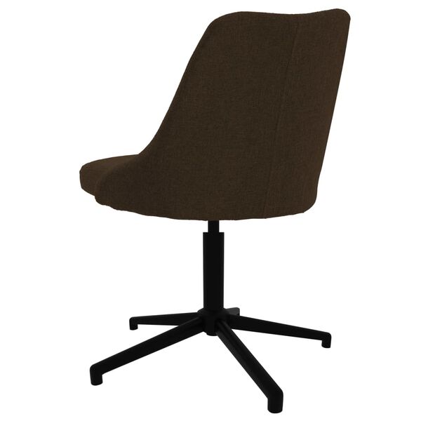 vidaXL Chaise pivotante de salle &agrave; manger Marron fonc&eacute; Tissu