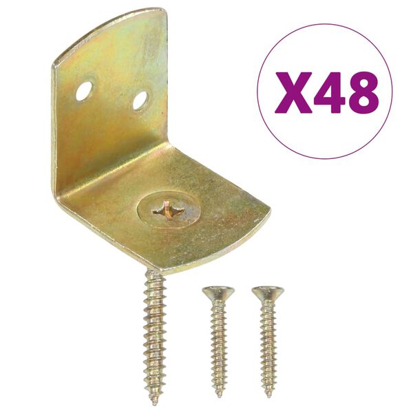 vidaXL Supports de panneau de cl&ocirc;ture 48pcs Forme en L M&eacute;tal galvanis&eacute;
