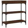 vidaXL Table console avec &eacute;tag&egrave;res ch&ecirc;ne marron 75x30x80 cm