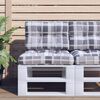 vidaXL Coussins de palette lot de 2 motif &agrave; carreaux gris tissu