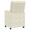 vidaXL Chaises de Salle &agrave; Manger avec Roues 2 pcs Cr&egrave;me Velours