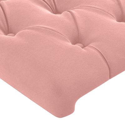 vidaXL Sommier à lattes de lit avec matelas Rose 200x200 cm Velours
