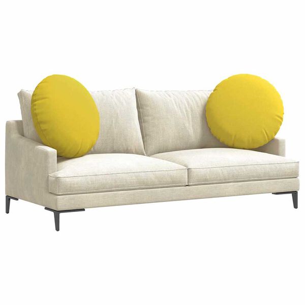 vidaXL Coussins de si&egrave;ge 2 pcs Jaune clair &Oslash;60 x 21 cm tissu