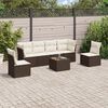 vidaXL Salon de jardin avec coussins 7 pcs marron r&eacute;sine tress&eacute;e