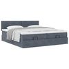 vidaXL Cadre de lit ottoman avec matelas gris foncé 200x200 cm velours