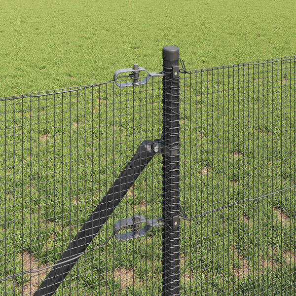 vidaXL Poteau de cl&ocirc;ture. Gris 50 x 0,8 m (maille de 12 x 12 mm)