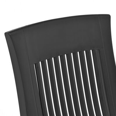 vidaXL Chaises inclinables de jardin lot de 2 Plastique Anthracite