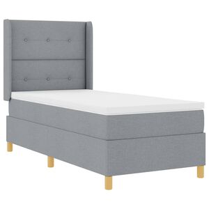vidaXL Lit &agrave; ressorts avec bandes LED Gris clair 80 x 200 cm tissu