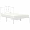 vidaXL Cadre de lit m&eacute;tal sans matelas et t&ecirc;te de lit blanc 100x190 cm
