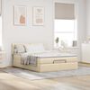 vidaXL Lit ottoman avec matelas cr&egrave;me 140x200 cm tissu