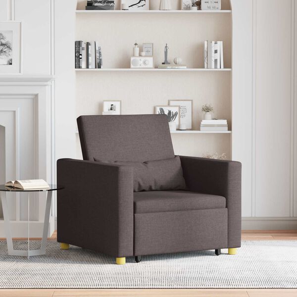 vidaXL Canap&eacute;-lit escamotable simple Marron fonc&eacute; 90 x 165 x 87 cm