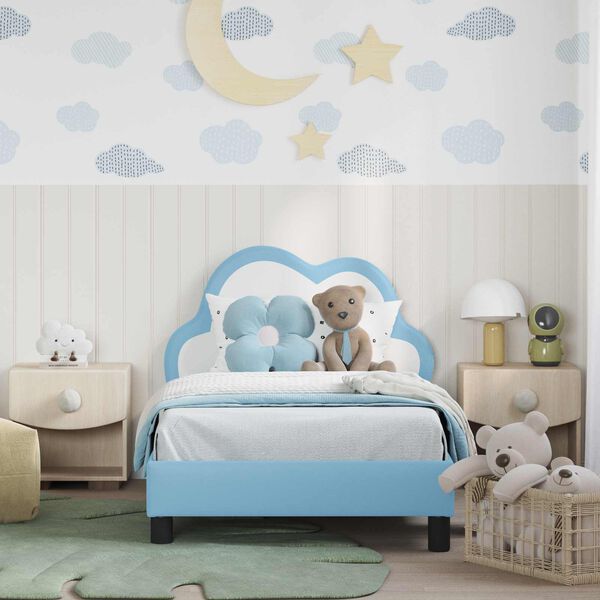 vidaXL Cadre de lit avec t&ecirc;te de lit Bleu 80 x 160 cm PU