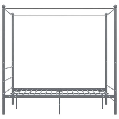 vidaXL Cadre de lit à baldaquin sans matelas gris métal 120x200 cm