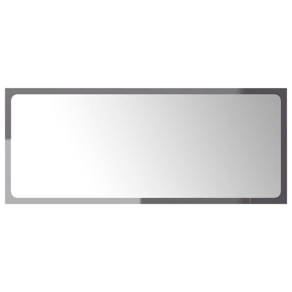 vidaXL Miroir de salle de bain Gris brillant 90x1,5x37 cm Agglom&eacute;r&eacute;