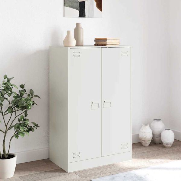 vidaXL Buffet blanc 67x39x107 cm acier