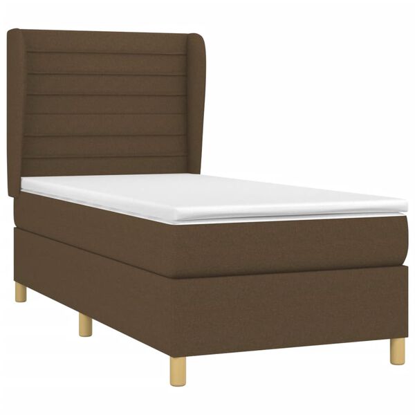 vidaXL Sommier &agrave; lattes de lit avec matelas Marron fonc&eacute; 100x200 cm