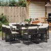 vidaXL Ensemble à manger de jardin et coussins 9 pcs gris clair rotin