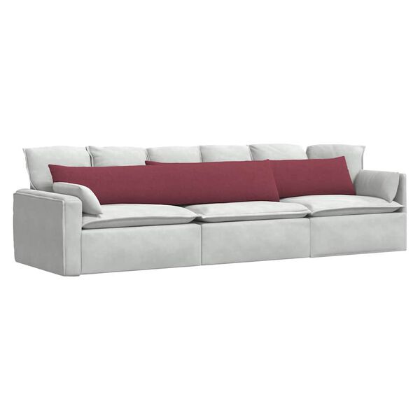vidaXL Coussins de canap&eacute; 2 pcs Bordeaux 200 x 40 cm tissu