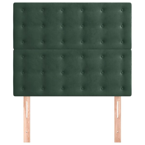 vidaXL T&ecirc;te de lit Vert fonc&eacute; 90x5x118/128 cm Velours