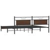 vidaXL Cadre de lit en m&eacute;tal sans matelas ch&ecirc;ne marron 193x201 cm