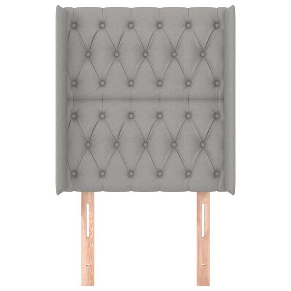 vidaXL T&ecirc;te de lit avec oreilles Gris clair 83x16x118/128 cm Tissu