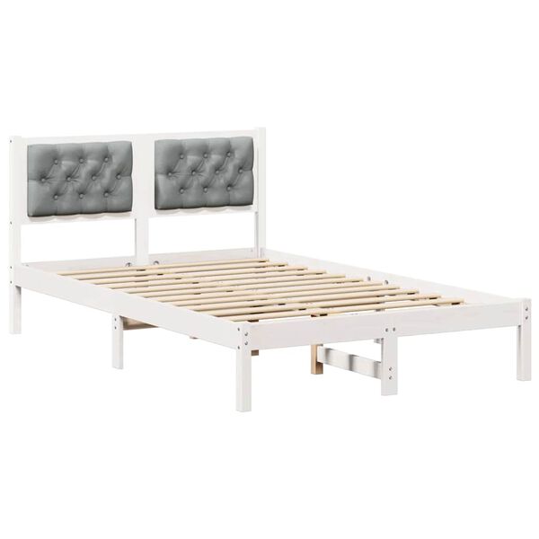 vidaXL Cadre de lit Gris clair 120 x 200 cm Pin massif