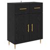 vidaXL Haut Armoire Ch&ecirc;ne noir 69,5 x 34 x 180 cm Bois d'ing&eacute;nierie