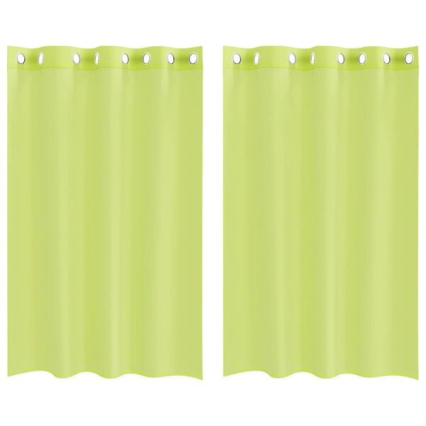 vidaXL Rideaux en voile avec œillets 2 pcs vert pomme 140x175 cm
