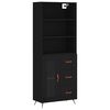 vidaXL Buffet haut Noir 69,5x34x180 cm Bois d'ing&eacute;nierie