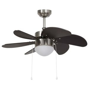 vidaXL Ventilateur de plafond avec lampe 76 cm Marron fonc&eacute;