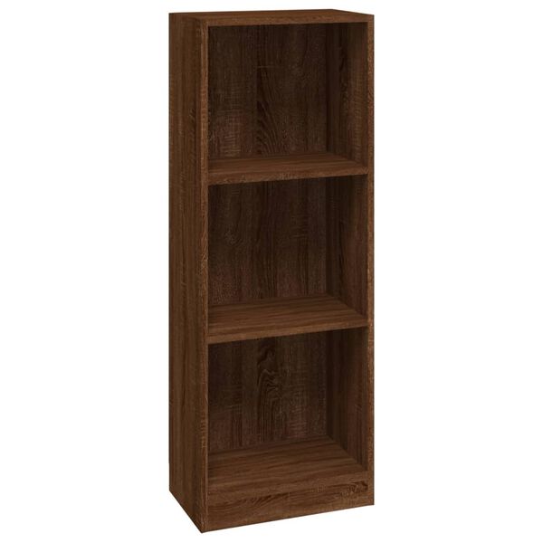 vidaXL Biblioth&egrave;que 3 niveaux Ch&ecirc;ne marron 40x24x109cm Bois ing&eacute;nierie